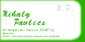 mihaly pavlics business card